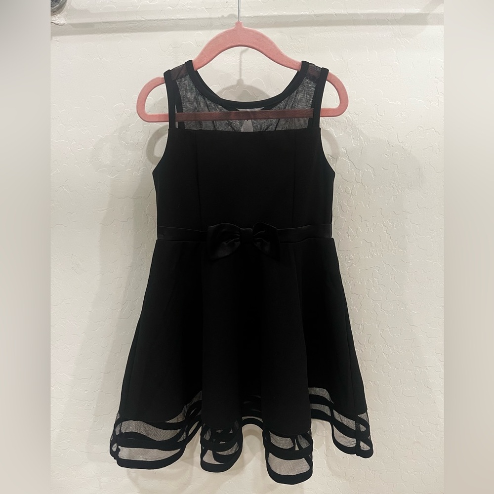 Calvin Klein Black Formal Kids Dress with Bow